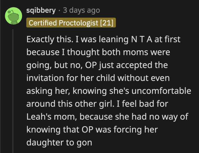 The least she could have done was ask Melody if she was up for the outing or at least gone with her to the aquarium.