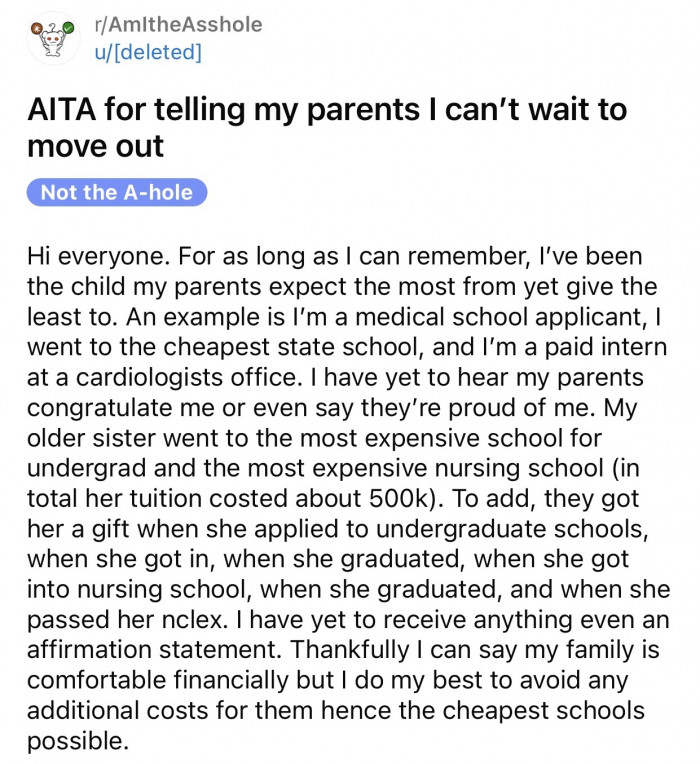 Here's the original post by a Reddit user who later deleted their account: