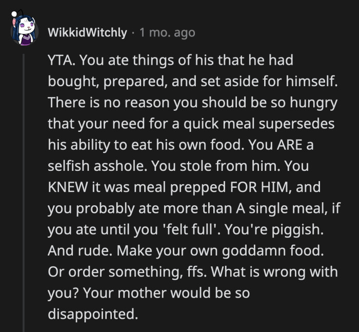 With the Skyrocketing Prices of Groceries These Days, OP Is a Triple A**hole