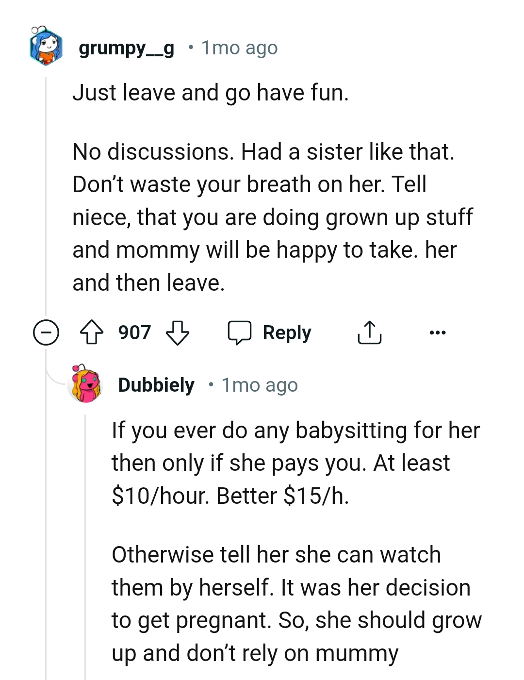 Don't waste your breath on her