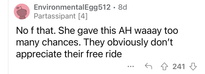 The co-worker doesn't deserve a second chance.