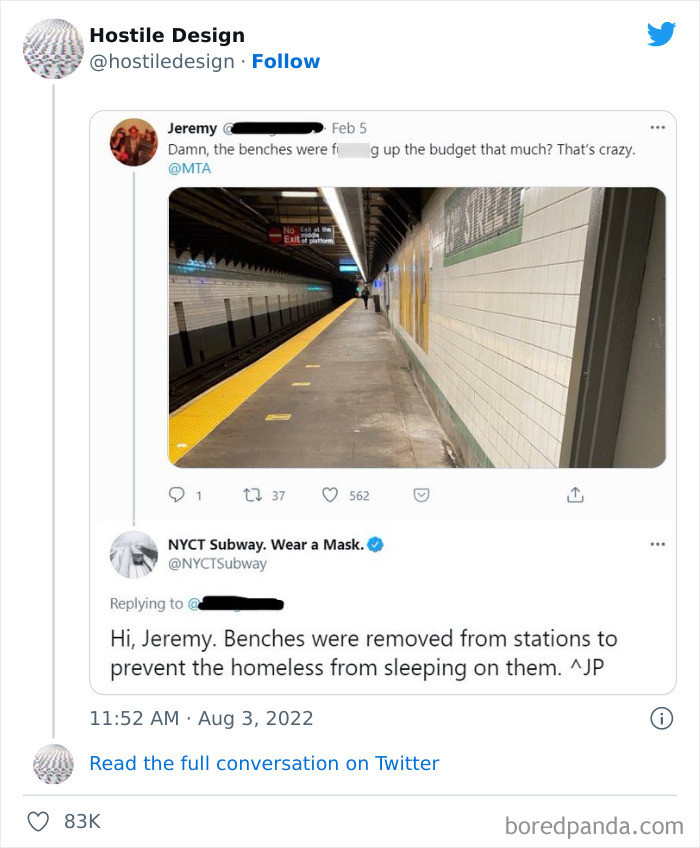 5. Why they took away the benches...