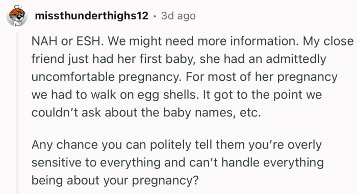 “NTA…ESH… Any chance you can politely tell them you’re overly sensitive to everything.”
