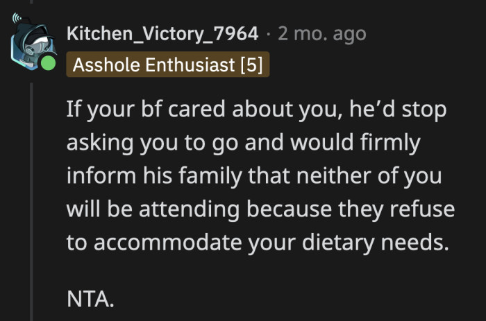 OP mentioned in one comment that she and her boyfriend are both non-confrontational.