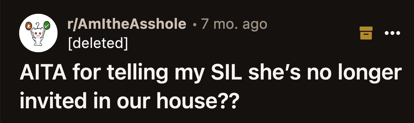 She told her SIL that their guest room was not free and that there wasn't enough space for her to store her daughter's things.