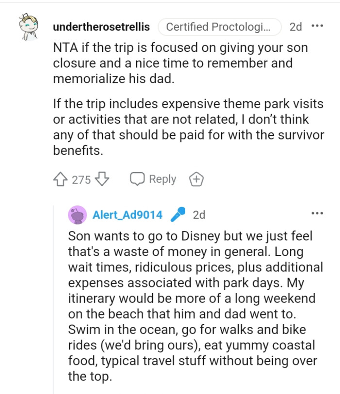 The trip is focused on giving your son closure