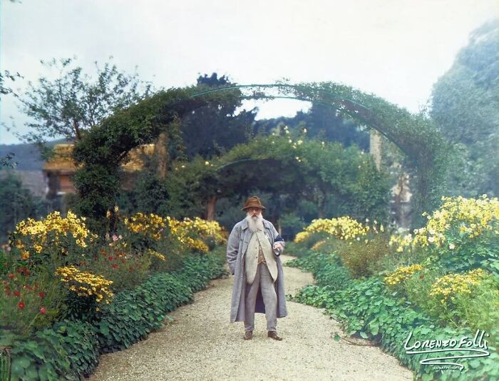 1. Rench Painter Claude Monet Photographed In His Garden In Giverny, France In 1899
