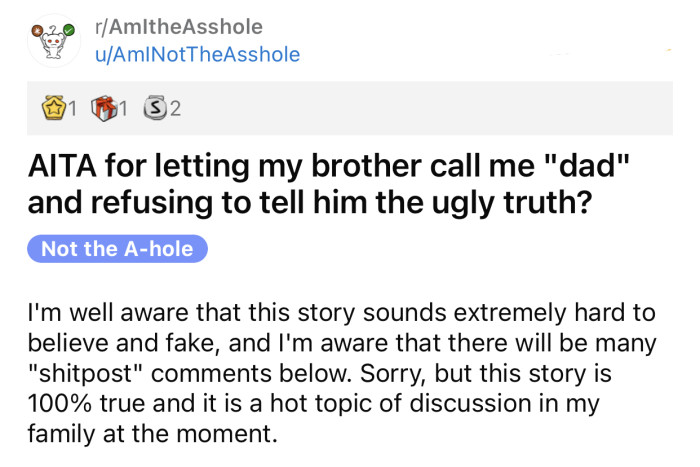 Here's the original post by Reddit user u/AmINotTheAsshole: