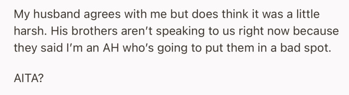 OP’s husband agrees with her, but thinks her delivery was harsh