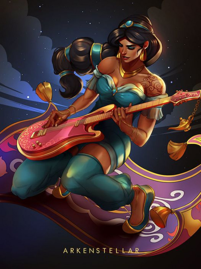 4. Here is the rock star guitar playing princess, Jasmine