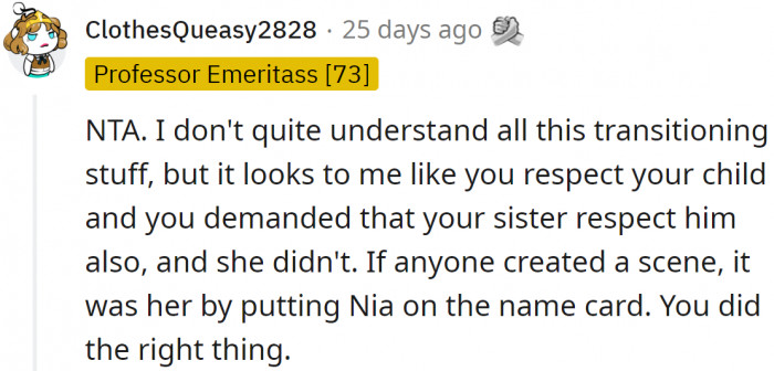 She showed no respect for his son, even though she had been given a friendly warning just the day before