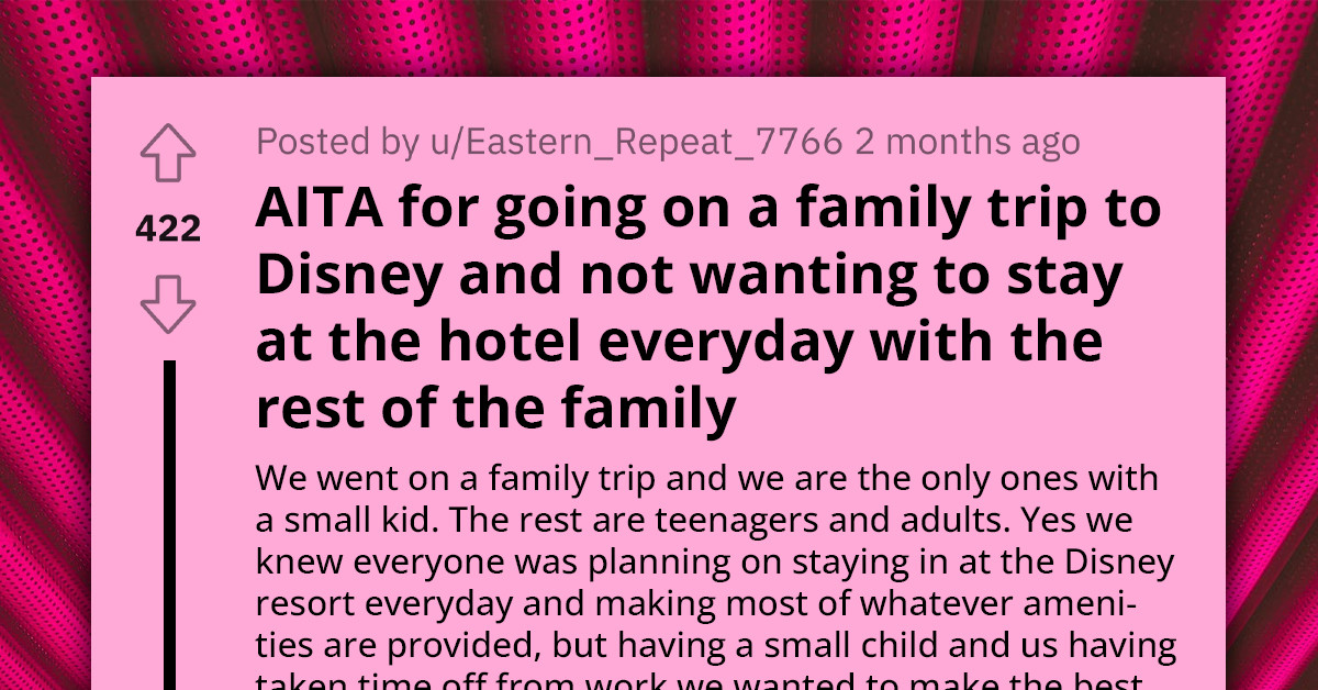 Redditor Doesn't Want To Waste Their Time At Disney By Just Staying In The Hotel With The Family