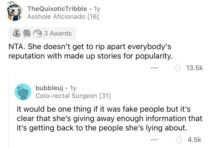 You can't seek popularity on behalf of your family.