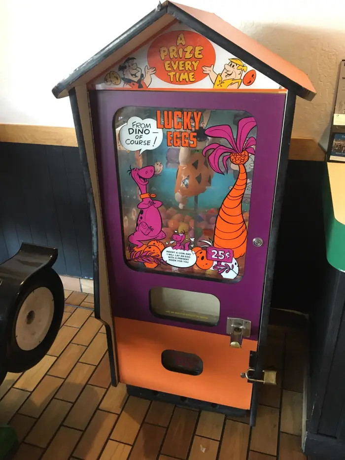 2. The Flintstones Lucky Eggs machines that were at every supermarket and pizza parlor