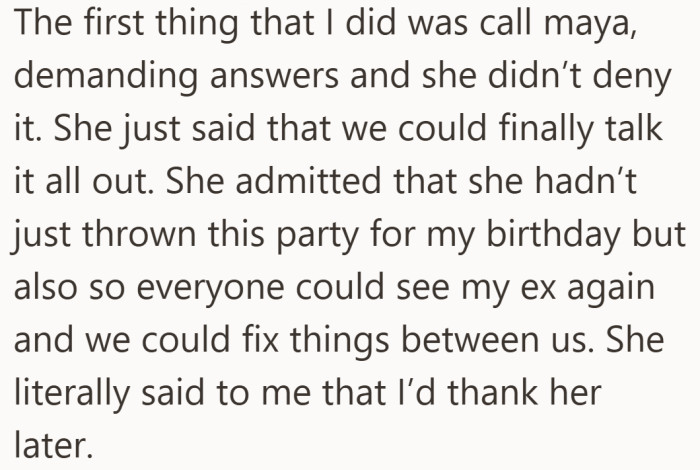 What was framed as a birthday surprise turns out to be an attempted intervention.