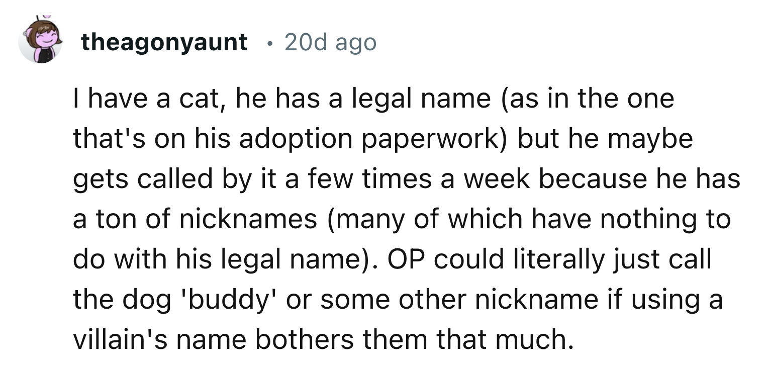 He Could Call the Dog by Another Name If He Doesn't Like the Name 