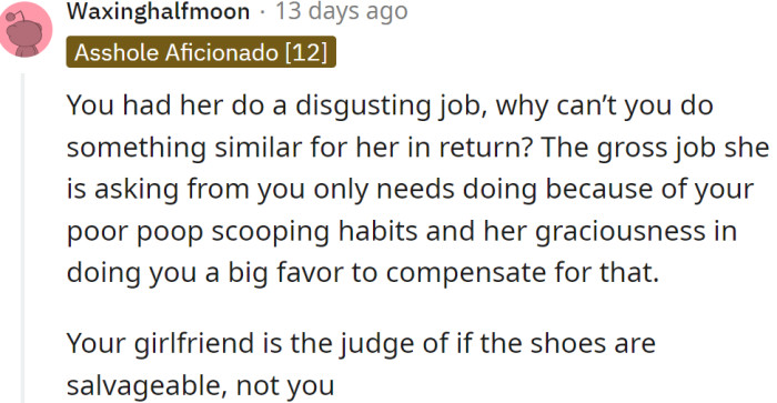 Another Redditor told him that the alternative should have been his girlfriend's choice, not his: