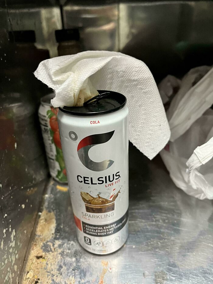 "People Keep Leaving Their Open Drinks In The Work Fridge Like This, And When They Get Knocked Over, They Get Angry"