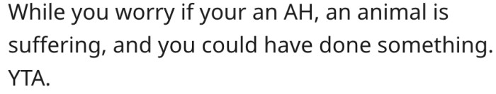 12. He has the power to help the dog and should do so.