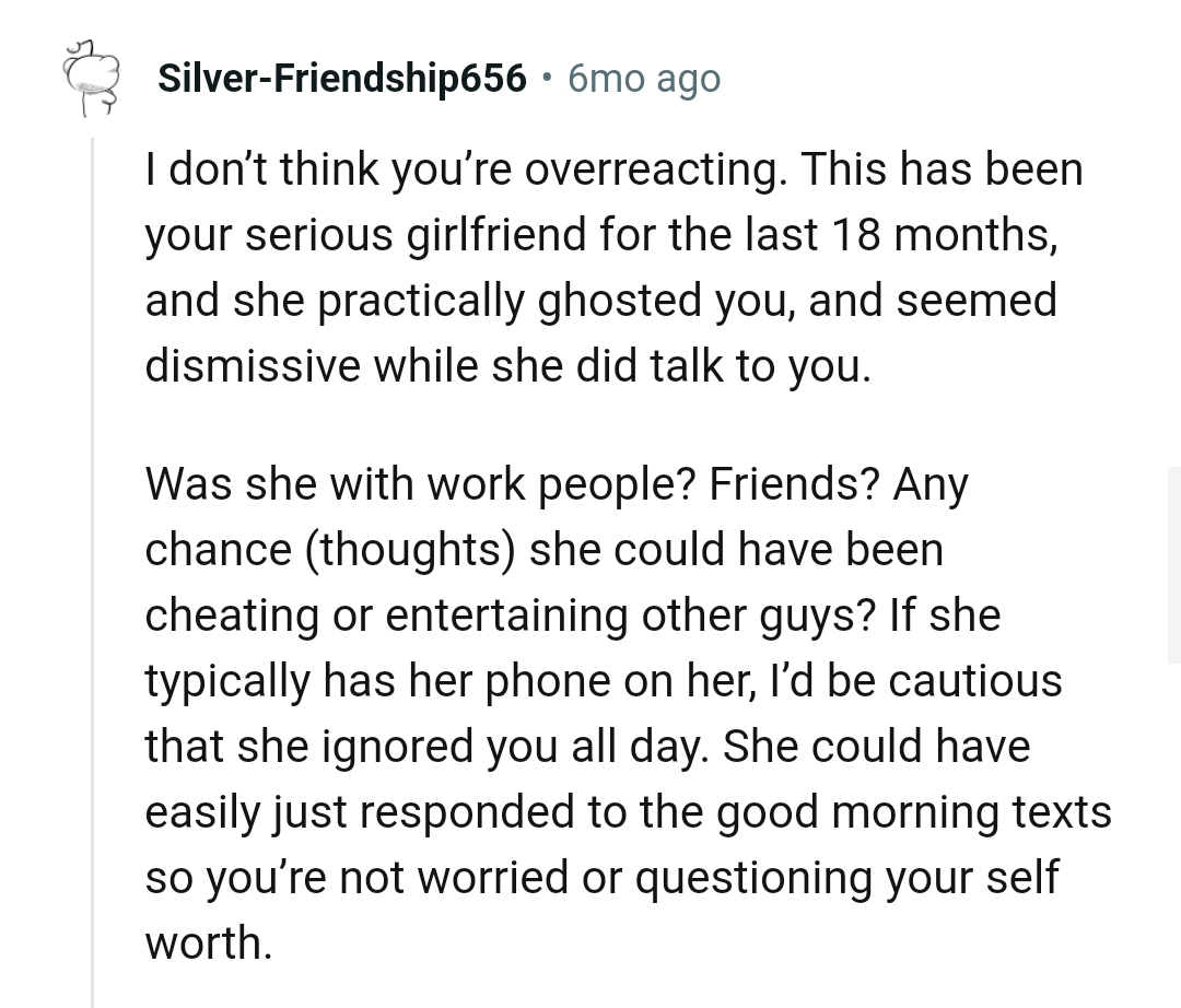 Any chance she's cheating?