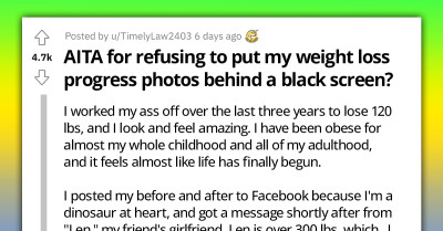 Redditor's Weight Loss Post Triggers Unexpected Clash With Friend's Girlfriend Battling Eating Disorder