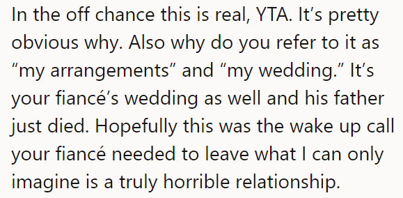 Hopefully, this was the wake-up call for the fiancé