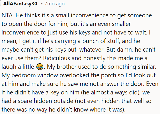 Consistently refusing to use the keys is unreasonable.