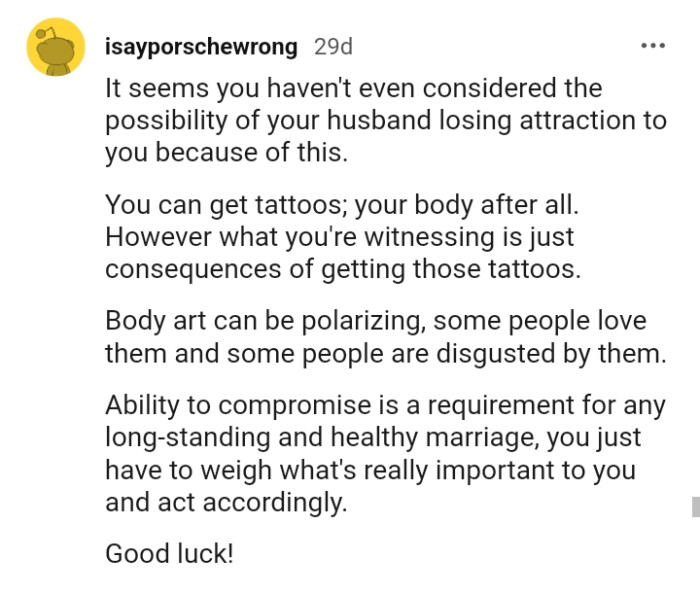 It's the OP's body after all