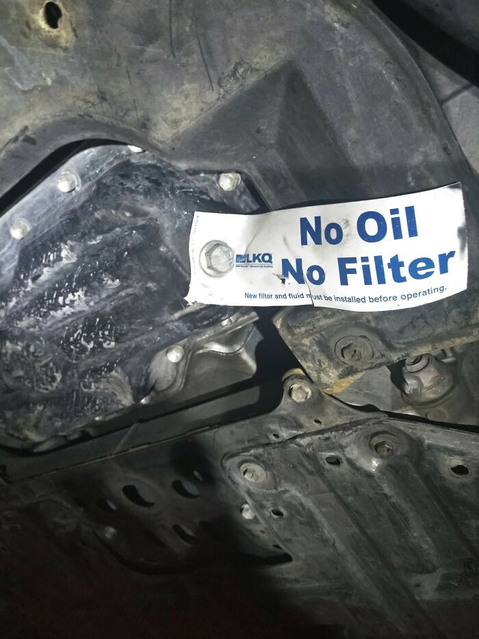 39. Car Comes In For An Oil Change Smelling Like Gasoline And Burning. Customer Says She Got A New Engine Put In Out Of Town