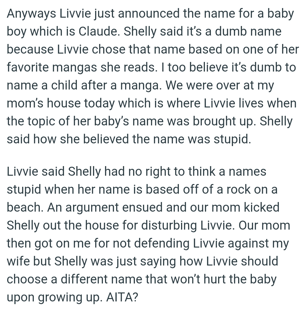 OP and her partner were over at her mom’s house, which is where OP's sister lives