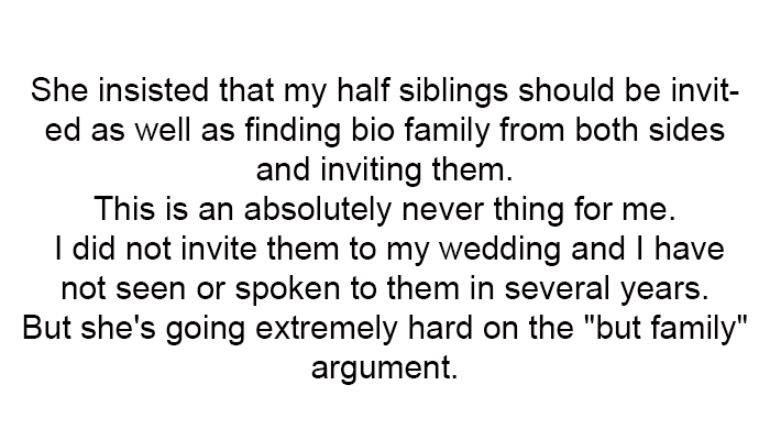 I did not invite them to my wedding