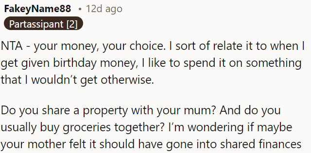 OP's money, her decision.