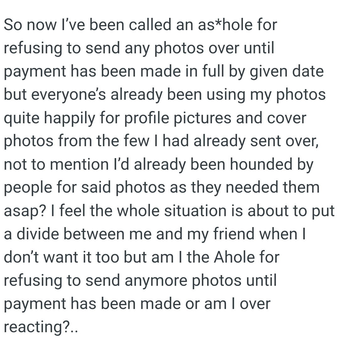 The OP has already been hounded by people for the photos as they needed them ASAP