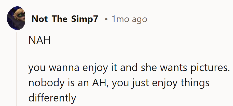 NAH. One savors the moment; the other snaps and shoots. Vive la différence!