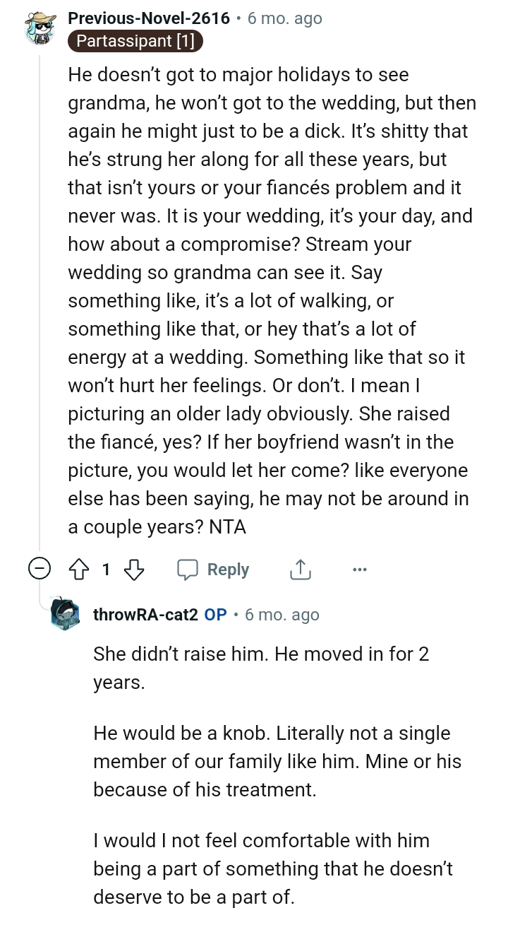 This Redditor Wants the OP to Stream the Wedding So Grandma Can See It