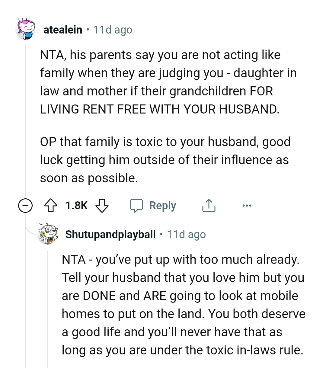 Living Rent-Free with Her Husband