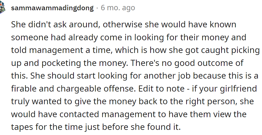 Some Redditors didn't believe that the OP's girlfriend had good intentions