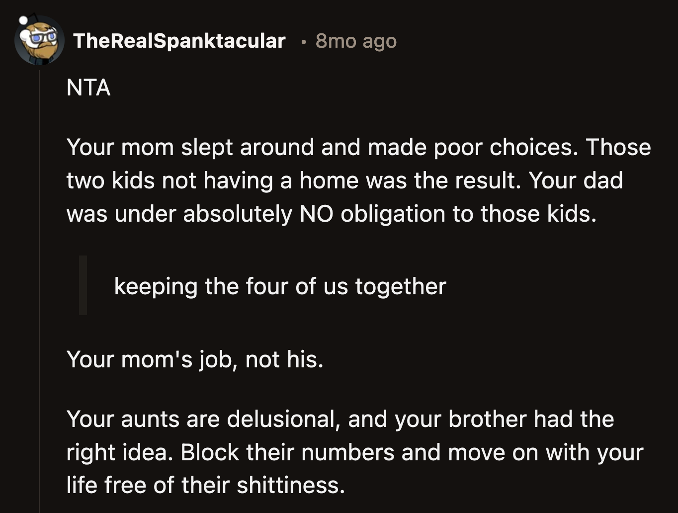 OP would feel lighter if they stopped entertaining their aunts' ridiculous ideas.