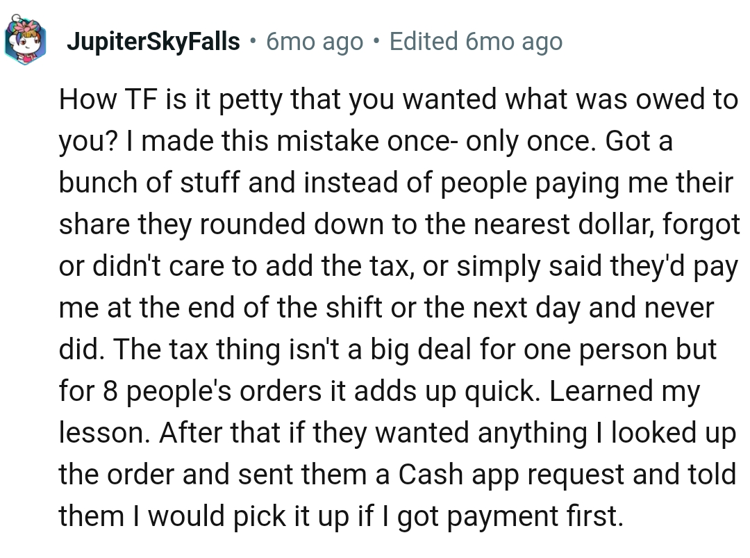 The tax thing isn't a big deal for one person