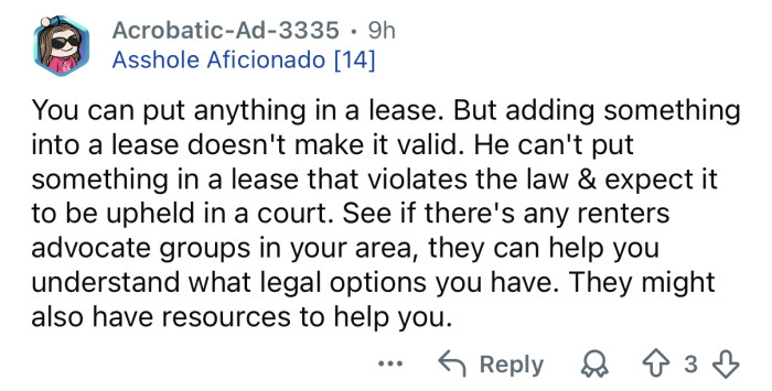 Just because it’s on the lease doesn’t mean it’s valid.