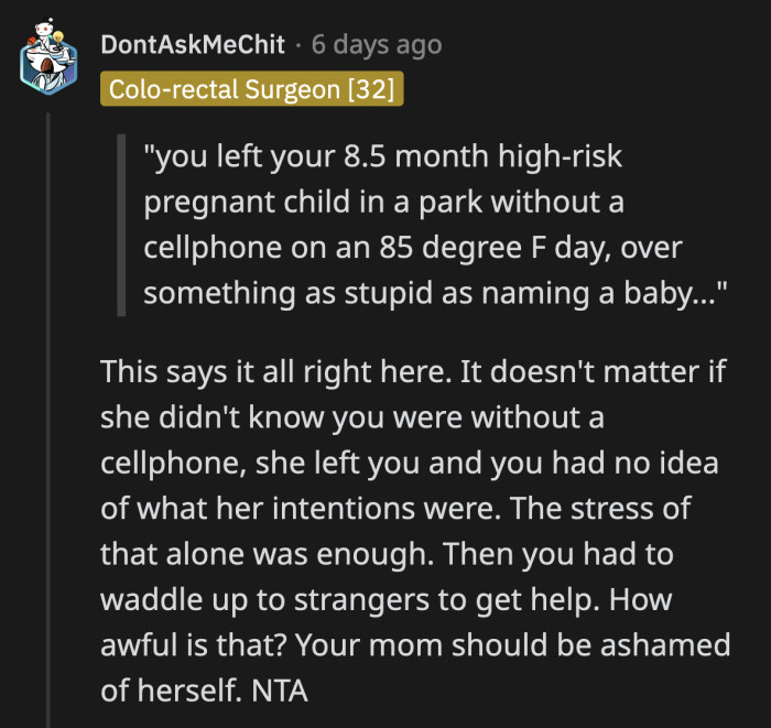 First, she needs to admit that it was her fault before she gets to the part where she has to live with the guilt