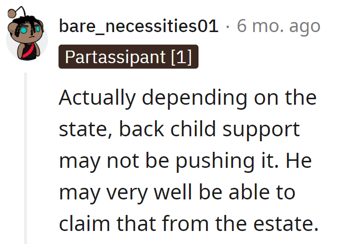 Turns out, in some states, back child support is fair game. Estate drama just got a legal plot twist.