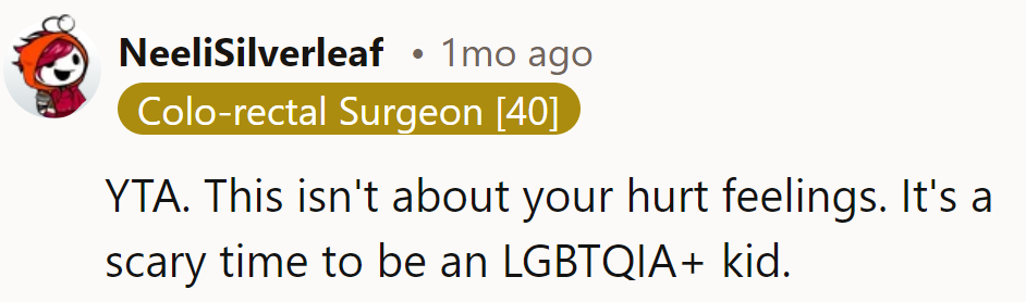 It's not their drama; being LGBTQIA+ is scary enough.