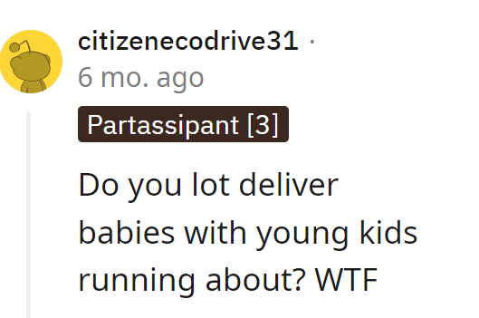 Babies delivered with a side of chaotic kiddie chaos? Sounds like a questionable daycare service.