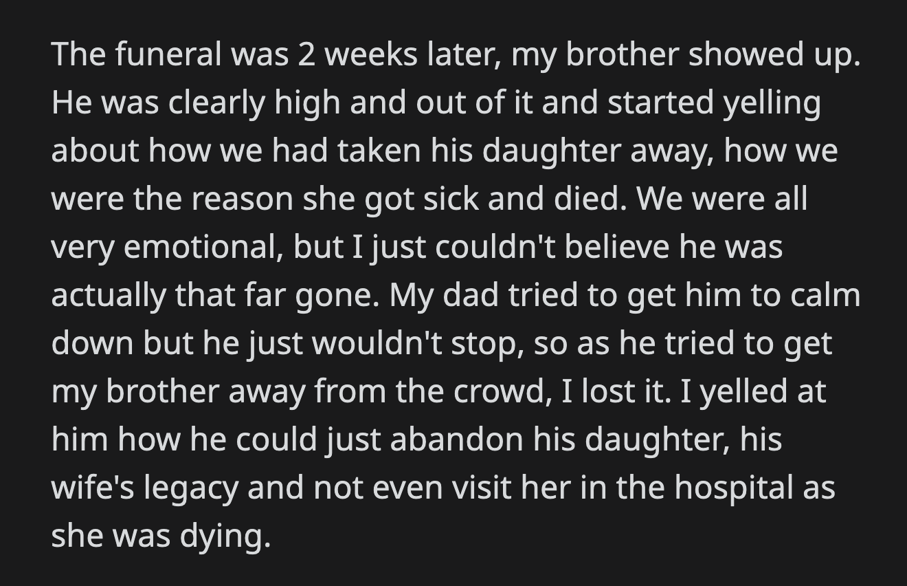 OP's husband didn't offer any opinion since that eventful, sad day.