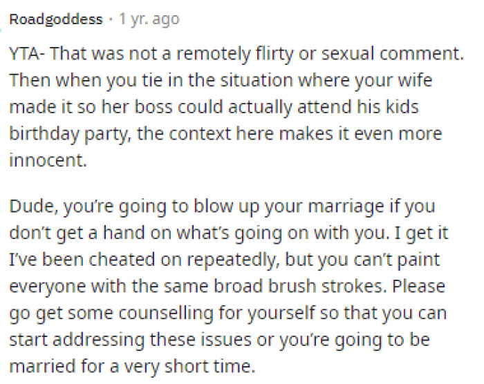 It seems like everyone believes that OP is in the wrong and that he is indeed the TA for feeling the way he does about this situation.