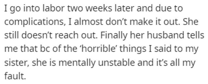 OP went into labor and barely made it out alive