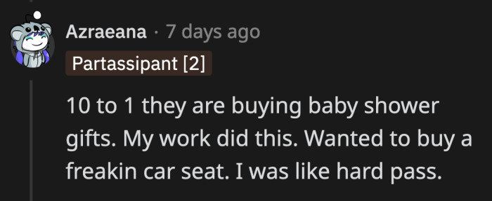 That's a nice gesture, but it really isn't mandatory