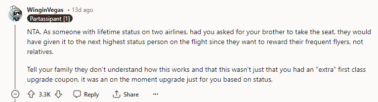 Tell your family they don't understand how this works