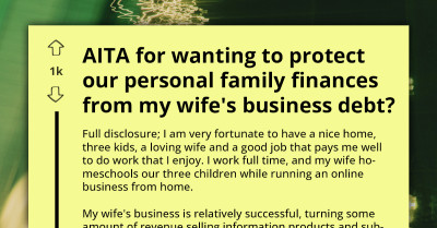 Husband Refuses to Put Wife’s $80K Business Debt on His Credit Cards